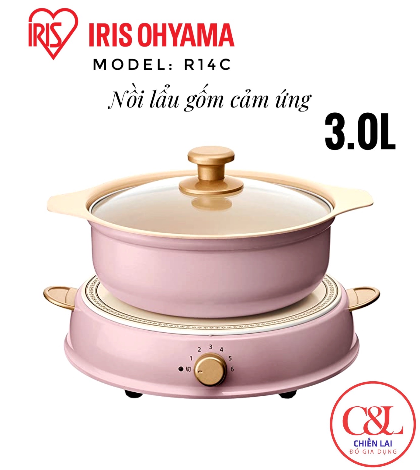 Nồi lẩu gốm điện Ricopa R14C màu xanh