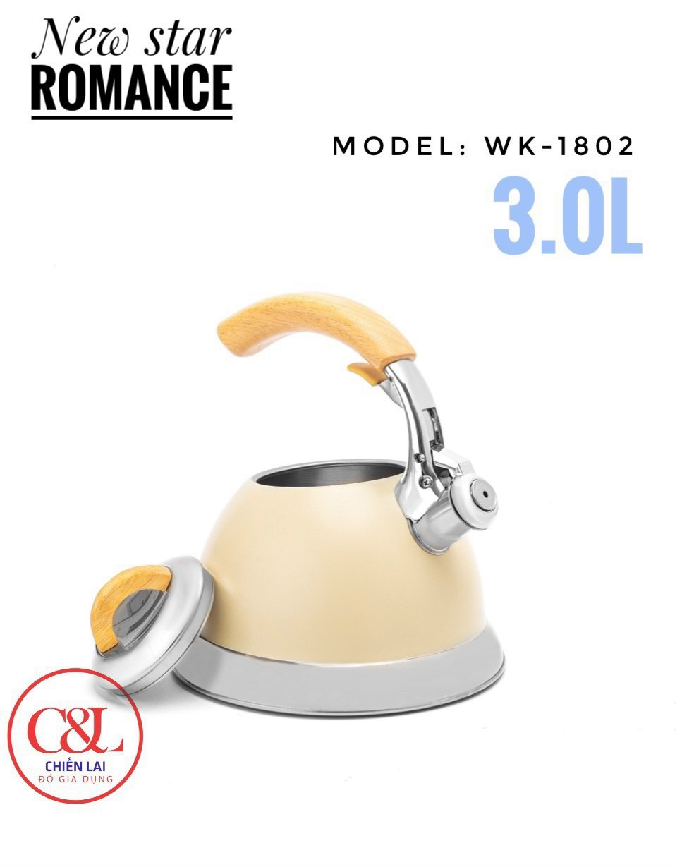 Ấm Newstar đun từ 3L inox 304 WK-1802