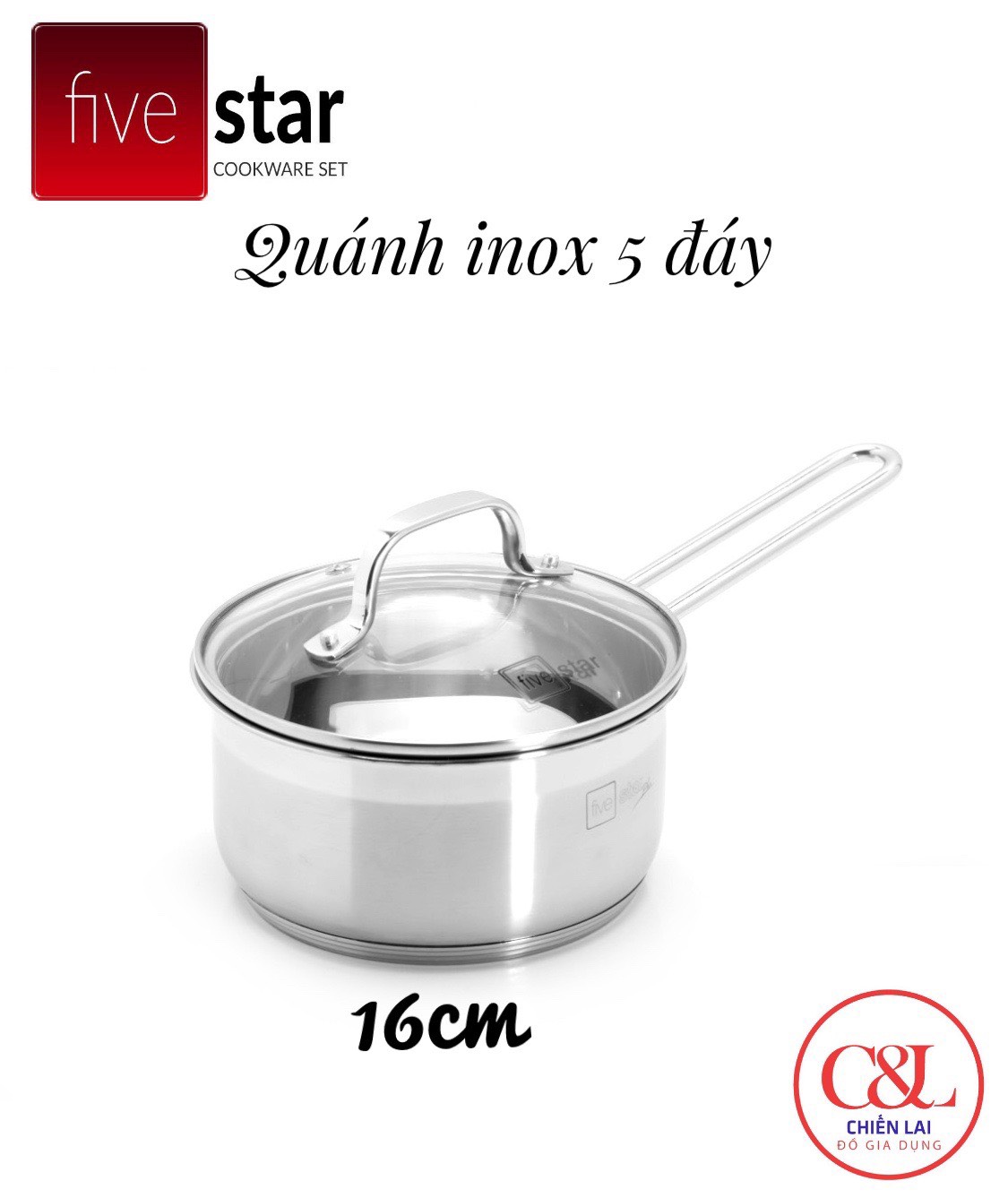 Nồi inox Fivestar 5 đáy inox 304 đun từ