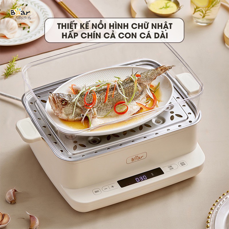 Nồi hấp điện 3 tầng 12L Bear DZG-CA2G2