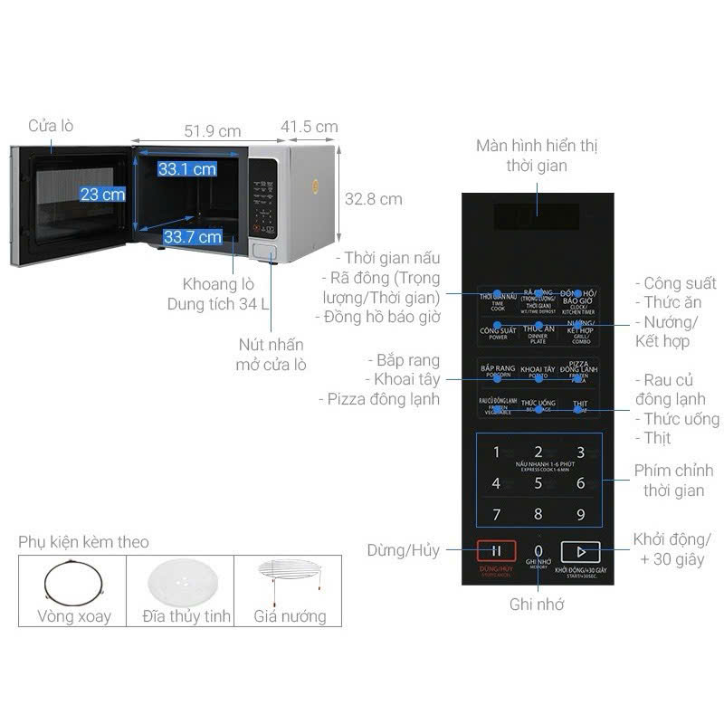 Lò vi sóng có nướng 34L TOSHIBA SGS34