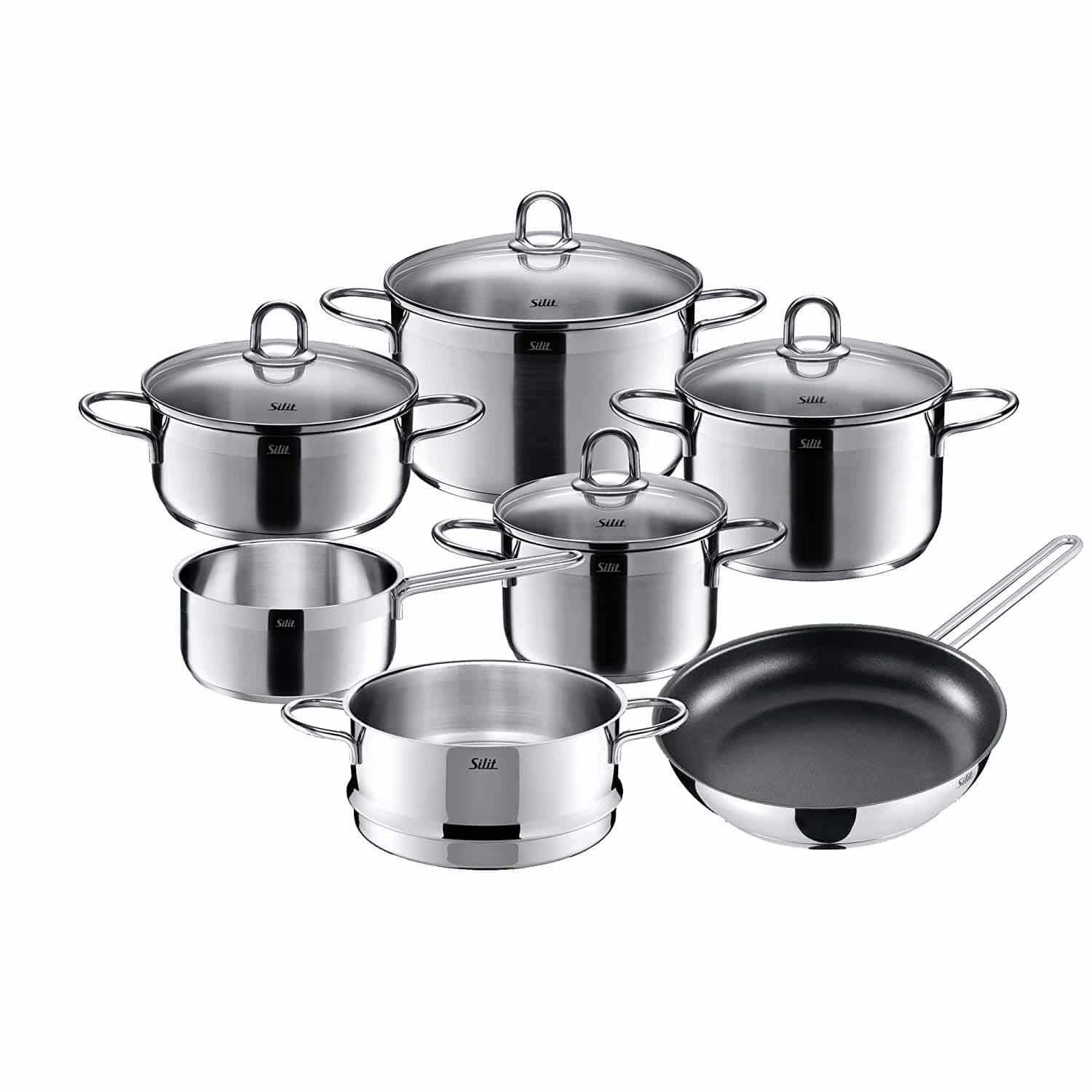 BỘ NỒI INOX TRÊN BẾP TỪ SILIT 7 MÓN - DIAMANT7