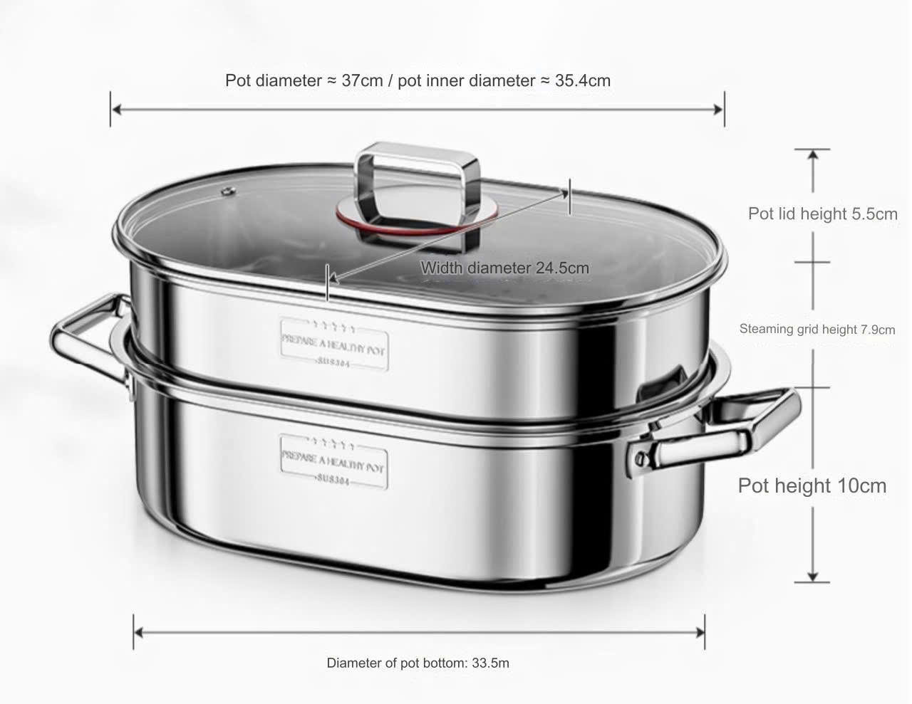 NỒI HẤP CÁ 2 TẦNG INOX 304 RK718