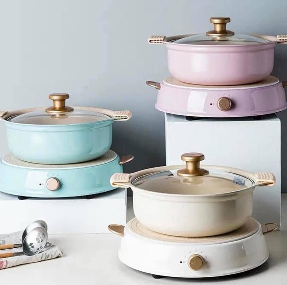 Nồi lẩu gốm điện Ricopa R14C màu xanh