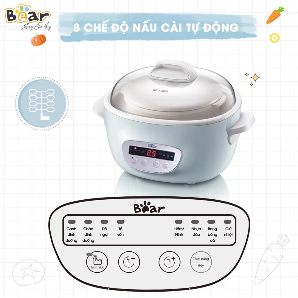 Nồi hầm chậm BEAR 2.5L Sube003