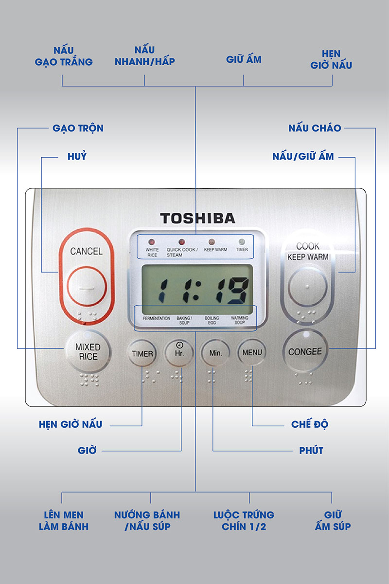 Nồi cơm điện lòng gang Toshiba 18nmf