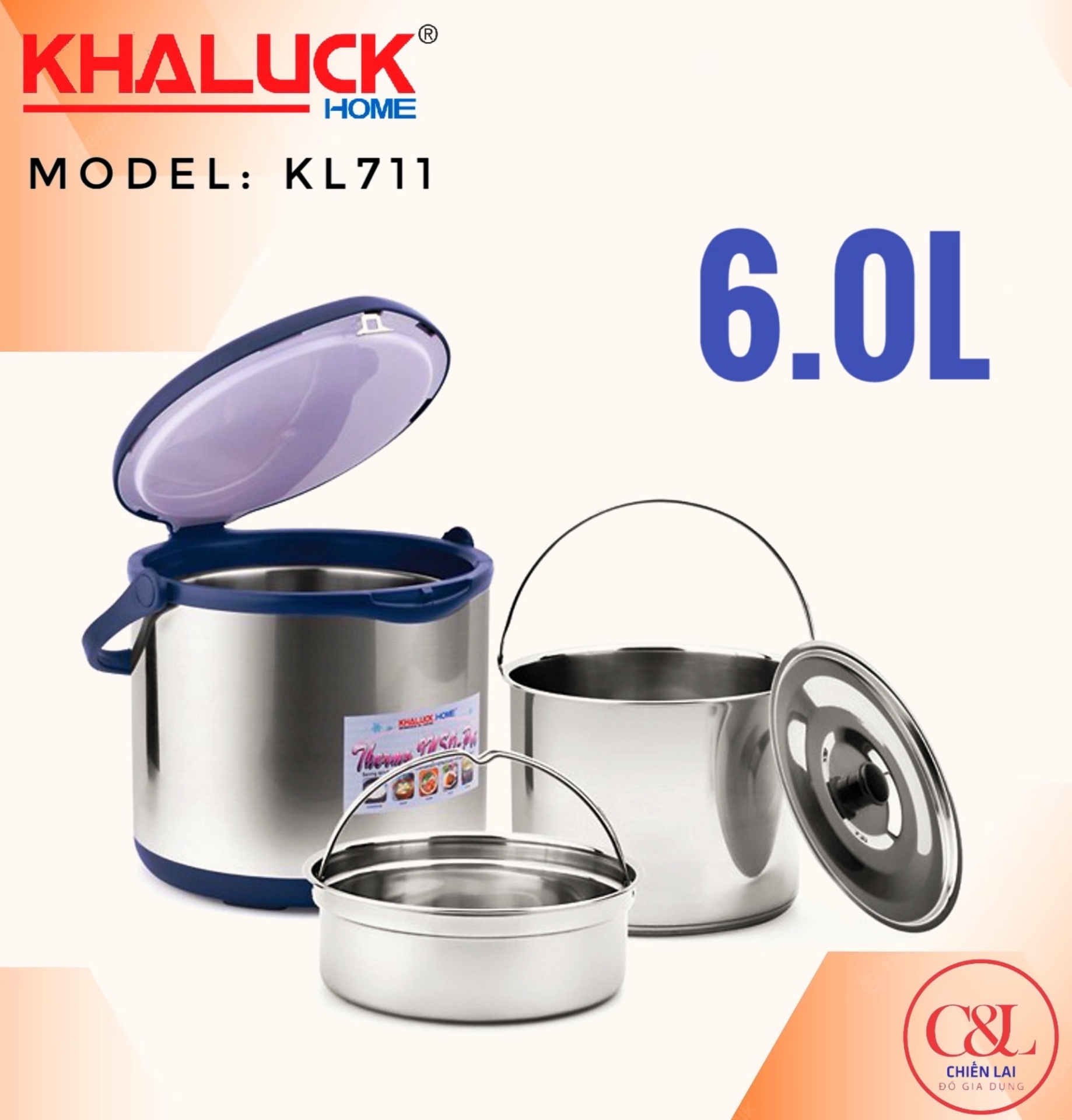 Nồi ủ chân không Khaluck KL711 (6L)