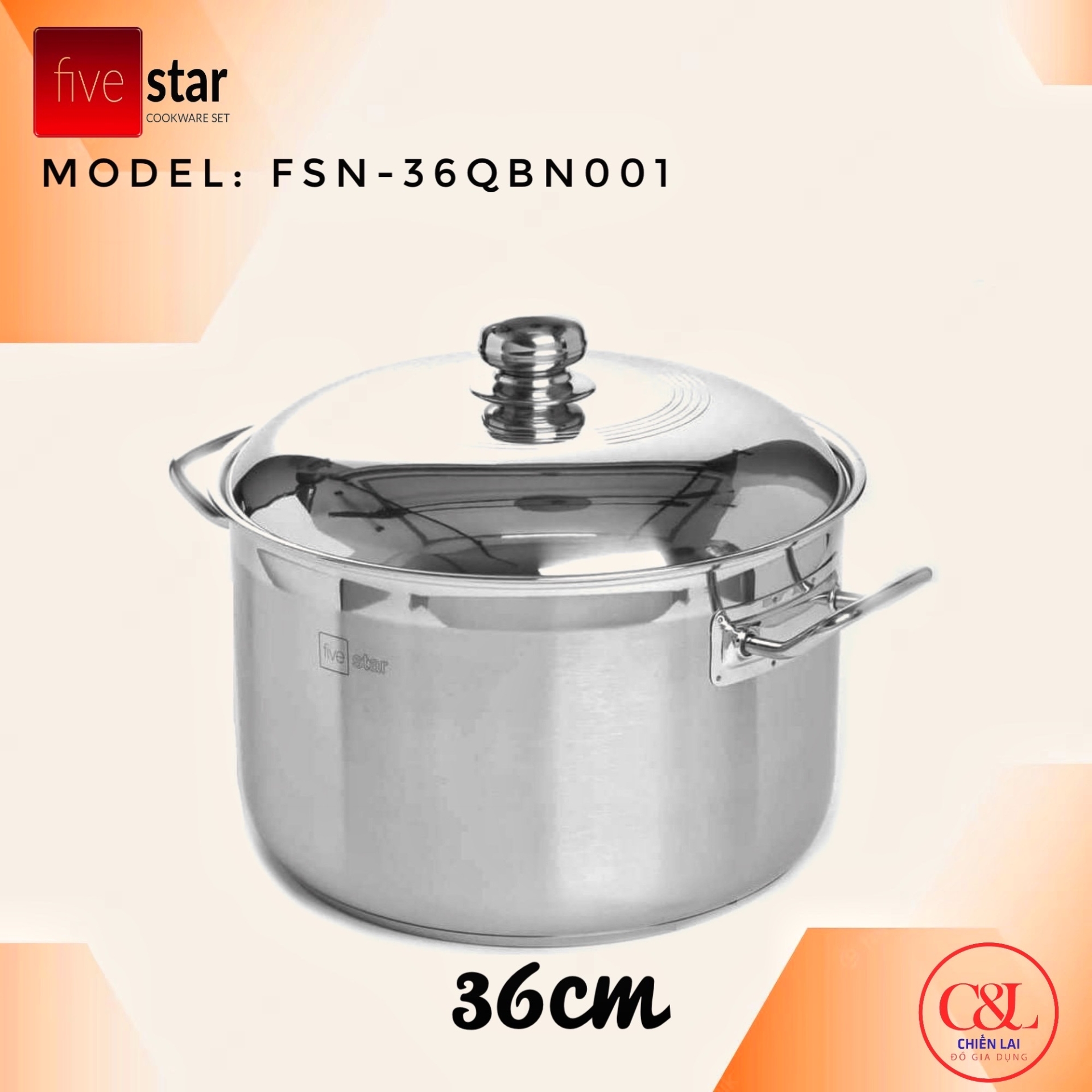 Nồi inox 3 đáy FIVESTAR 36cm