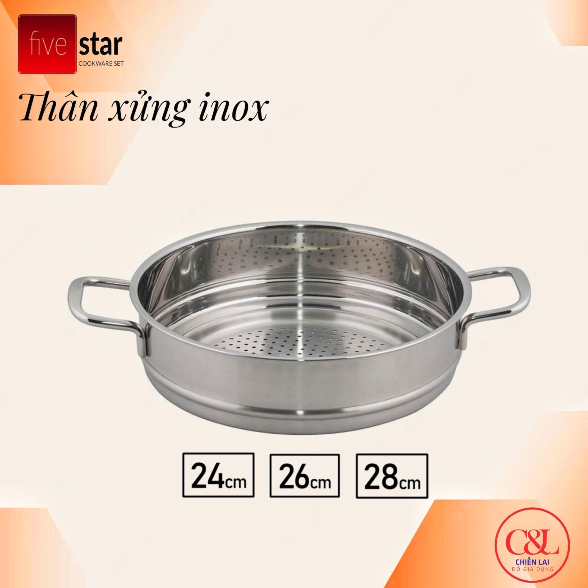 Thân xửng inox Fivestar 24cm