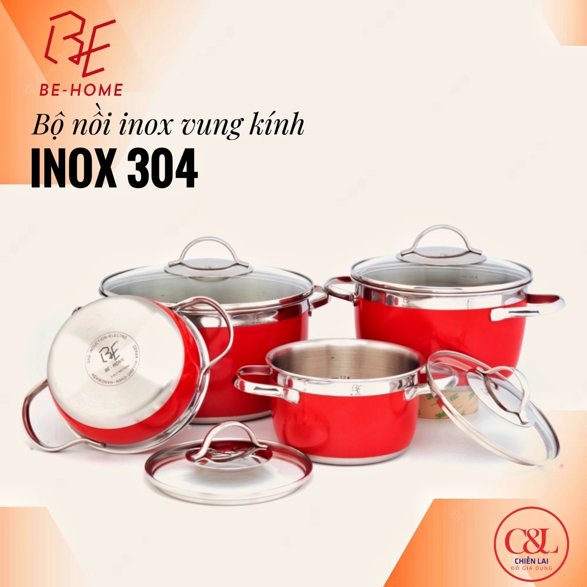 BỘ NỒI BEHOME 5 LỚP 4 MÀU