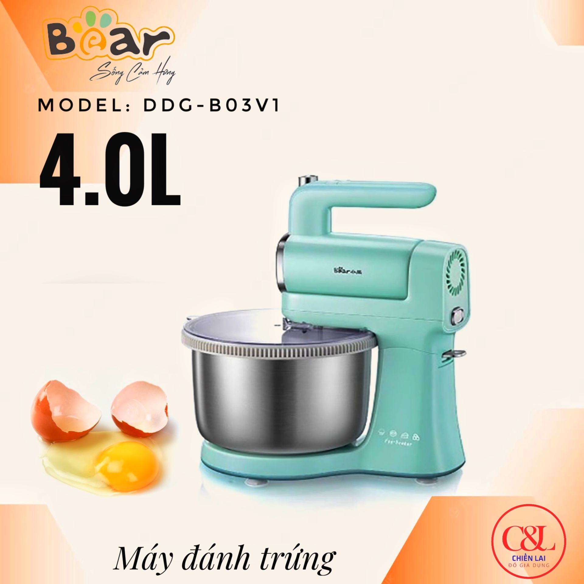 MÁY ĐÁNH TRỨNG TRỘN BỘT TỰ ĐỘNG BEAR DDQ-B03V1
