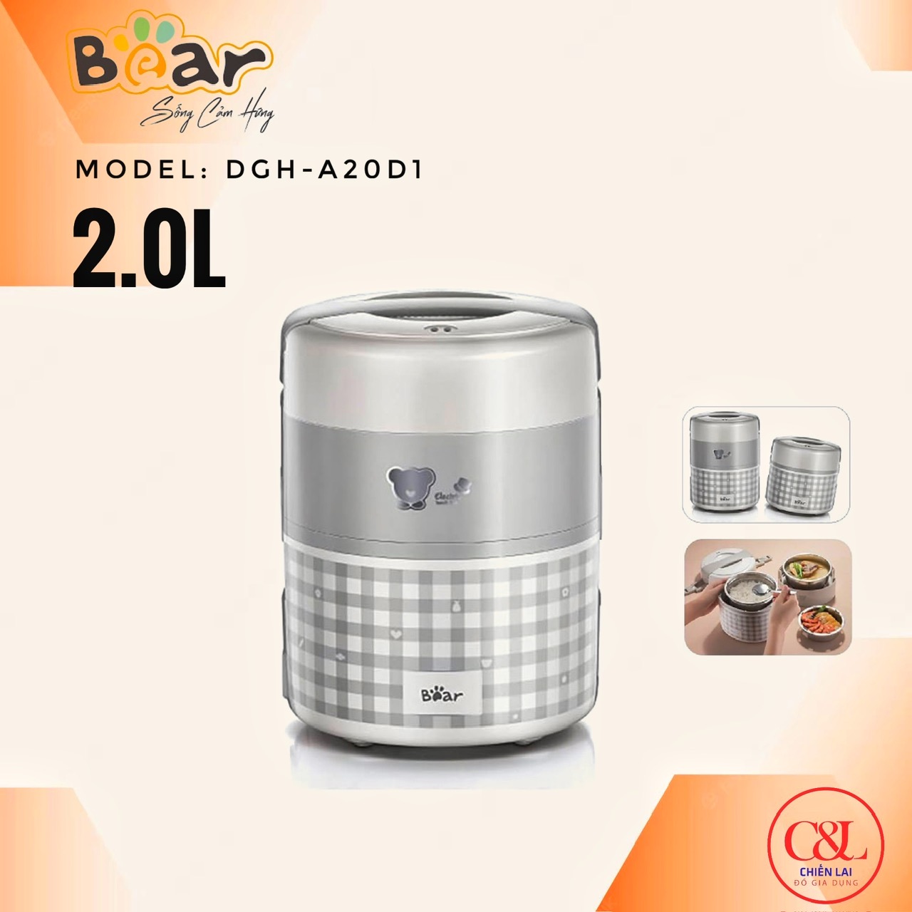 HỘP CƠM CẮM ĐIỆN BEAR DFH-A20D1