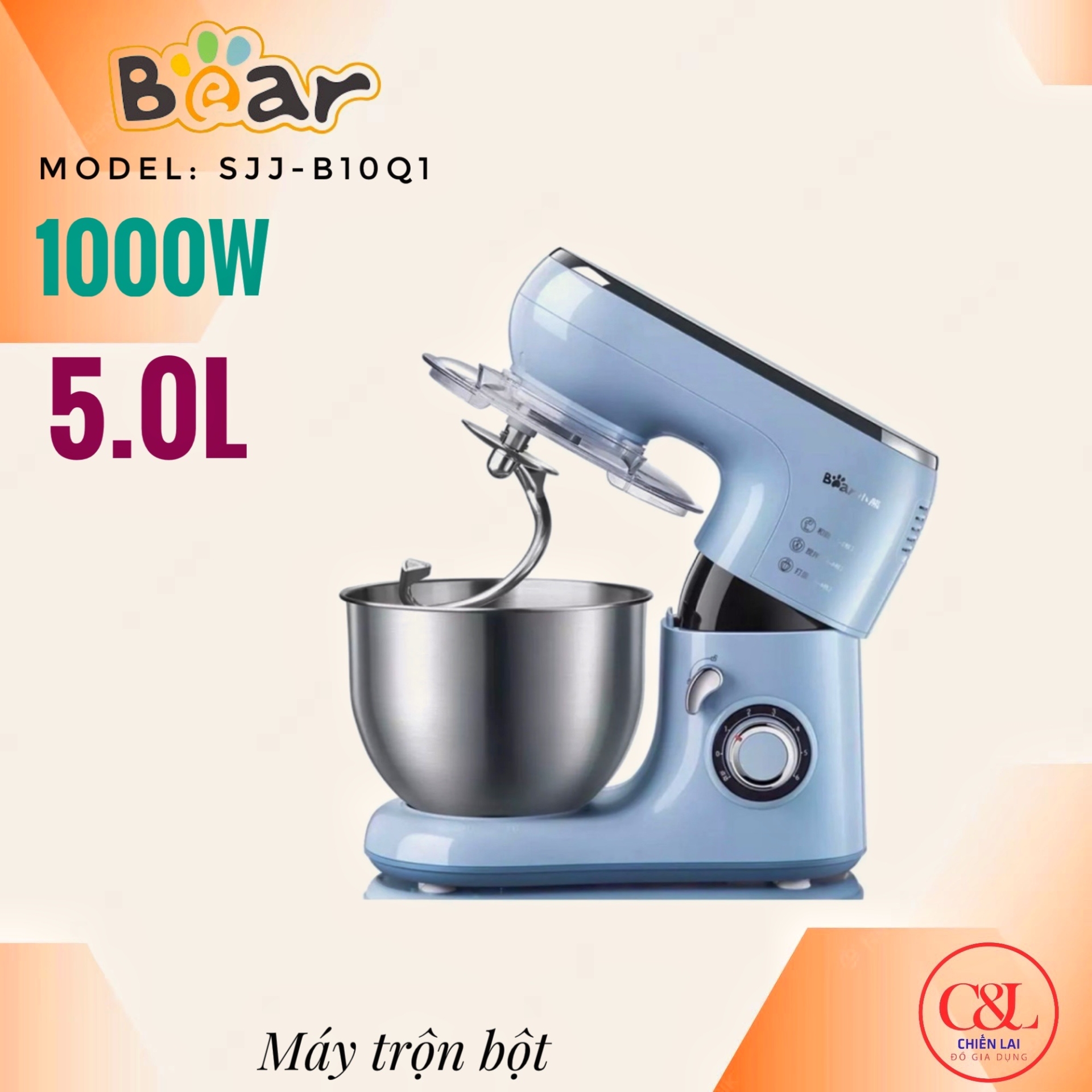 MÁY TRỘN BỘT, ĐÁNH TRỨNG CAO CẤP BEAR SJJ-B10Q1