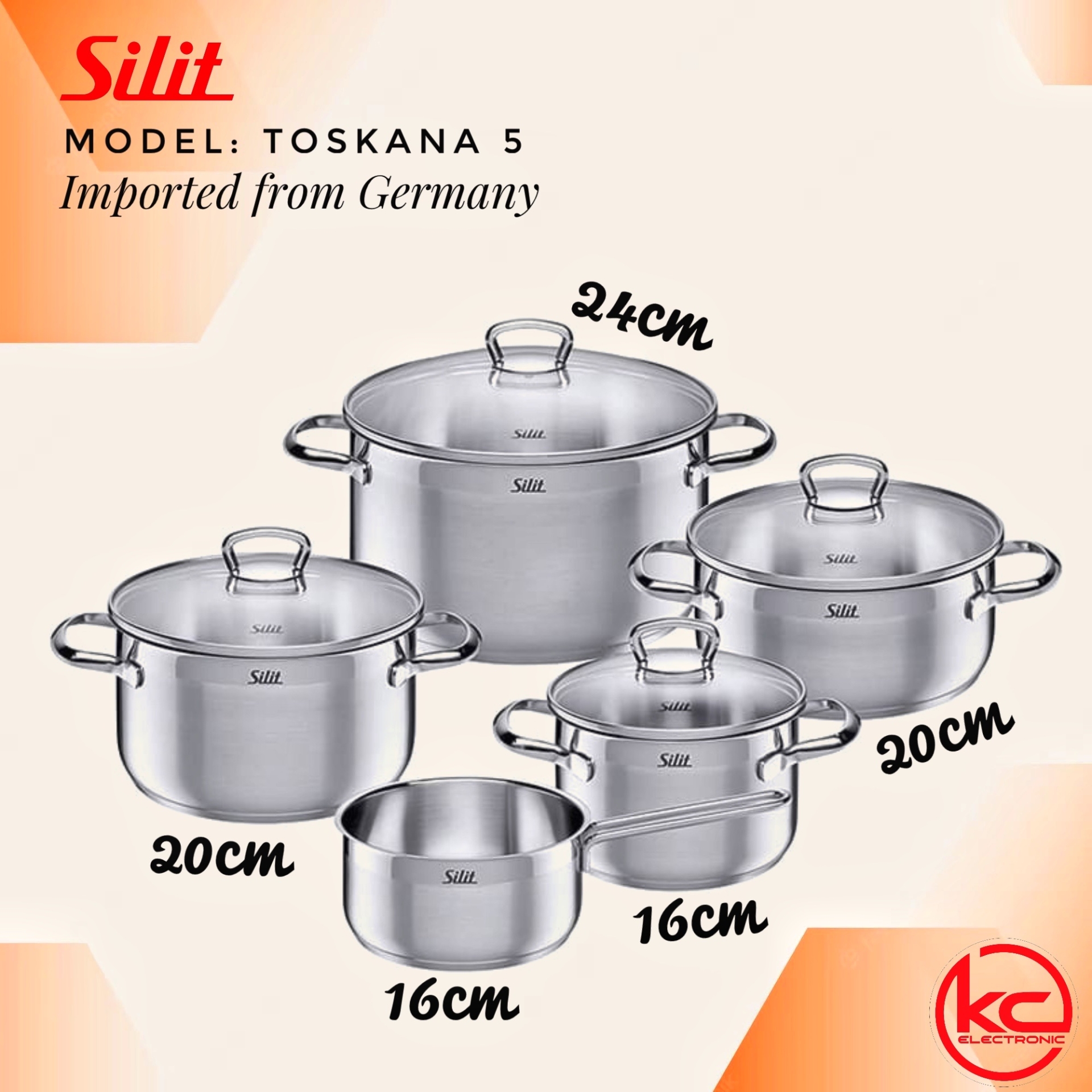 Bộ Nồi Silit Toskana Topfset 5 Món