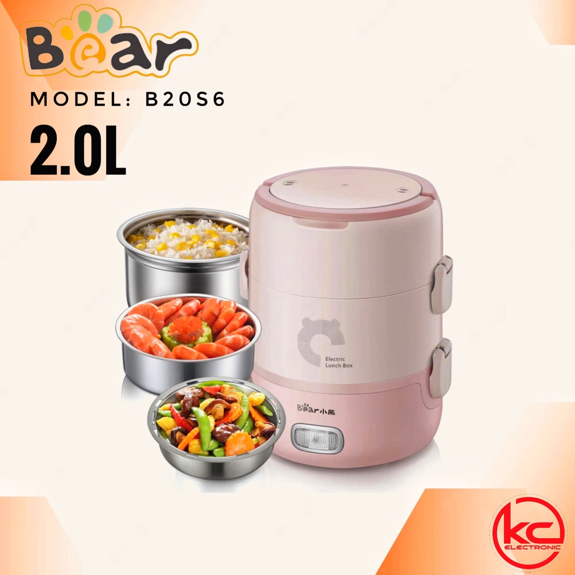 Hộp cơm cắm điện BEAR 2L B20S6