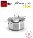 Nồi inox Fivestar 5 đáy inox 304 đun từ