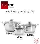 Bộ nồi Five star 3 vung kính FSB-3004