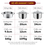 BỘ NỒI INOX TRÊN BẾP TỪ SILIT 7 MÓN - DIAMANT7