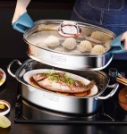 NỒI HẤP CÁ 2 TẦNG INOX 304 RK718