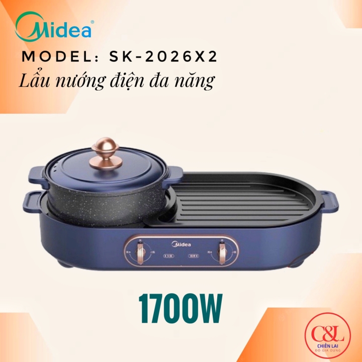 Lẩu điện đa năng Midea Sk2026x2
