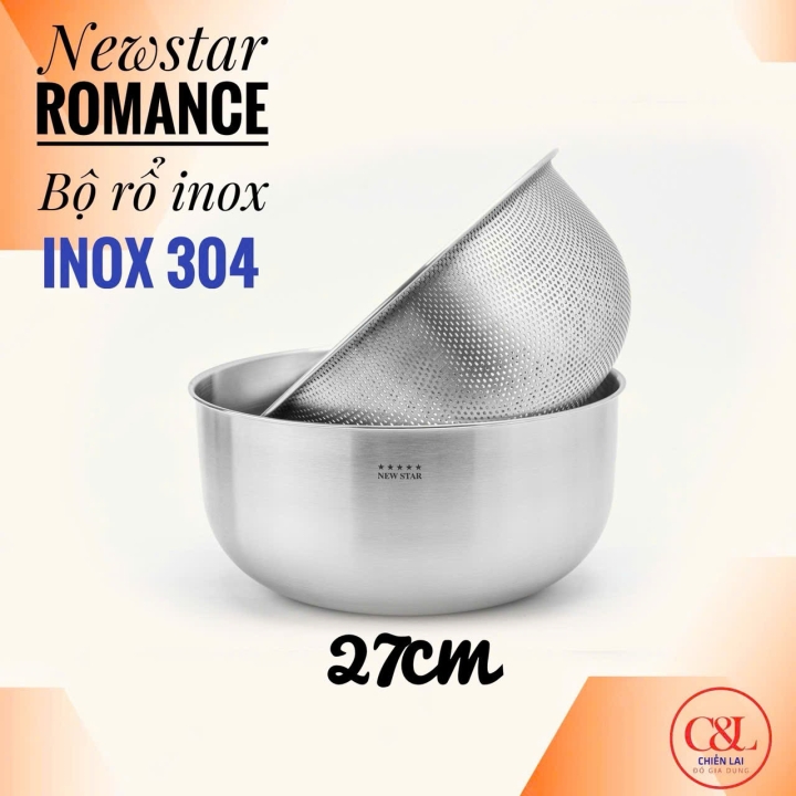 BỘ RỔ INOX 304 CAO CẤP NEWSTAR 27cm