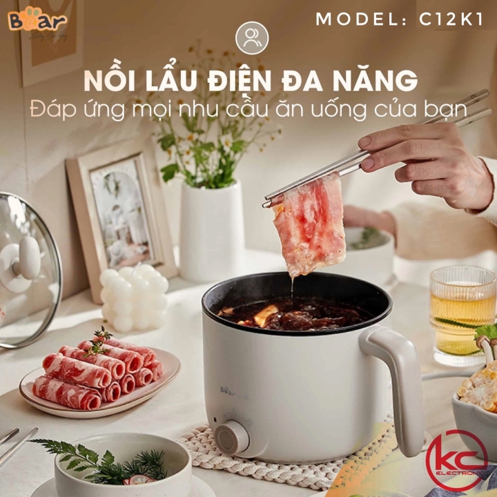 NỒI LẨU MINI ĐA NĂNG BEAR 2.5L C12K1