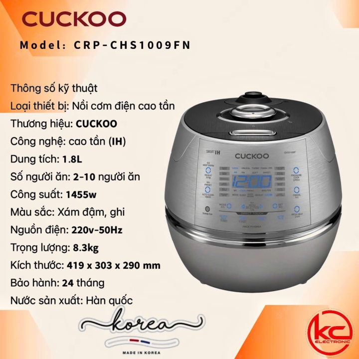 Nồi cơm điện cao tần Cuckoo CHSS1009FN